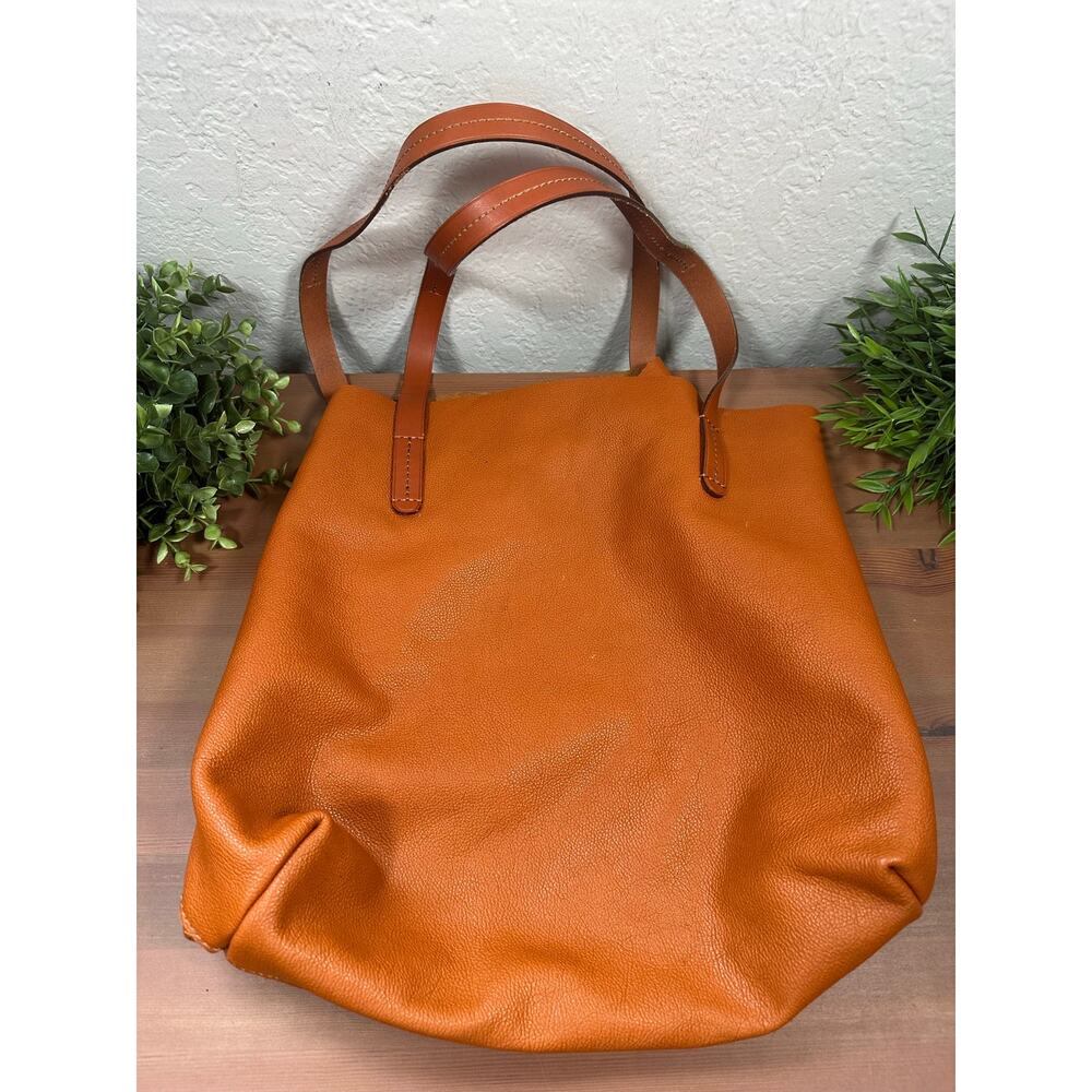 Mark and Graham Orange Leather Tote Bag